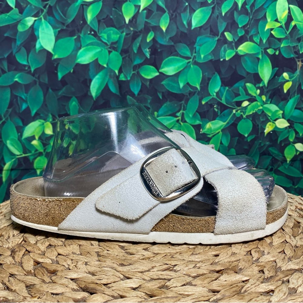 Birkenstock siena big buckle light grey sandals